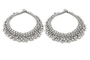 Saissa Oxidised Silver-Plated Anklet for Women & Girls | Traditional ...