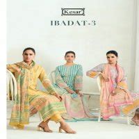KESAR IBADAT VOL 3 WHOLESALE CEMRIC COTTON KARACHI STYLE UNSTITCH SUITS ...