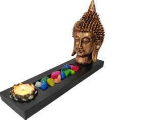Collectible India Buddha Statue With Tealight Candle Holder & Wooden ...