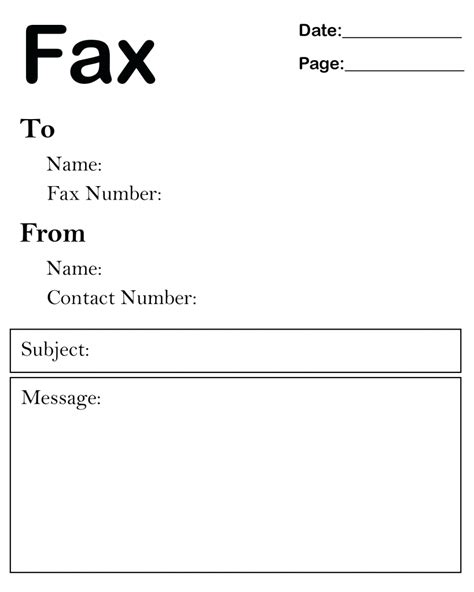 printable medical fax cover sheet template