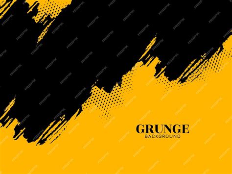 Yellow and black grunge stroke texture background design vector ...