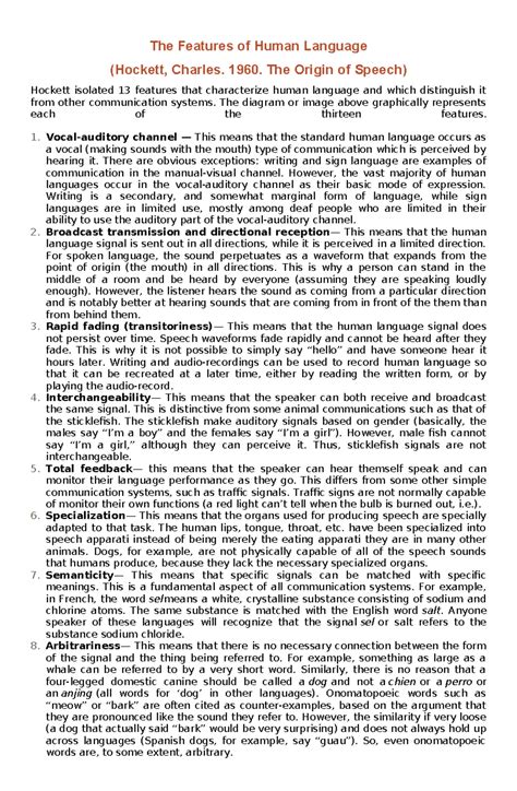 Basic Features of the Human Language 的图像结果