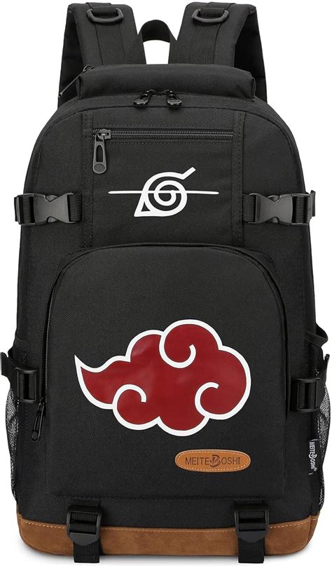 Buy Ubervia® Naruto Backpack Akatsuki Red Cloud Anti Leaf Print School ...
