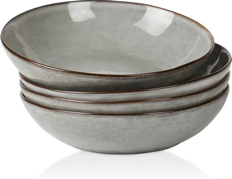Amazon.com | famiware Large Pasta Bowls Set of 4, Ocean Round 8.5 ...
