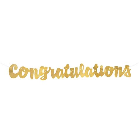 Gold Script Congratulation Banner – Partylicious India