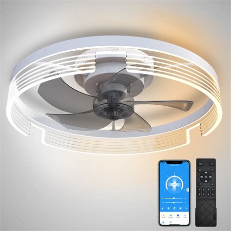 Modern White Ceiling Fan With Light And Remote | Shelly Lighting