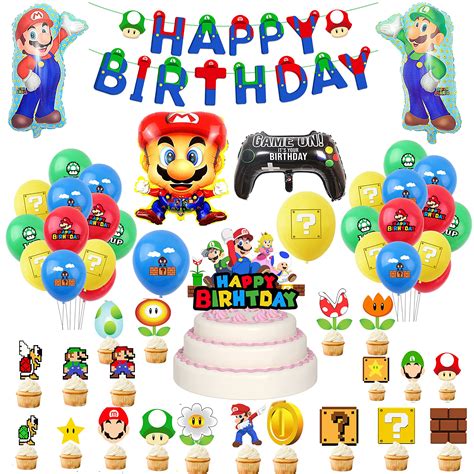 Buy Super Mario Theme Party Decorations Mario Bros Balloons Mario Bros ...