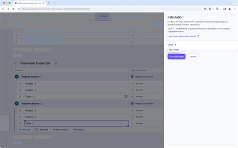 Create calculation response questions | SafetyCulture Help Center