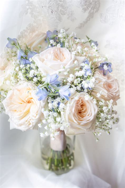 Blue and White Baby's Breath Bouquet