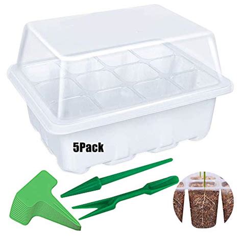 Craftsboys 5 Pack Seedling Starter Trays 60 Cells Mini Plant ...