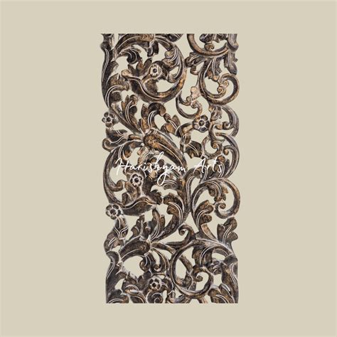 14" Antique Painted Wood Carving Wall Art Panels
