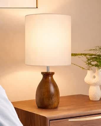Buy Homesake® Wooden Table Lamp Bedside & Living Room Lamp | E27 Holder ...