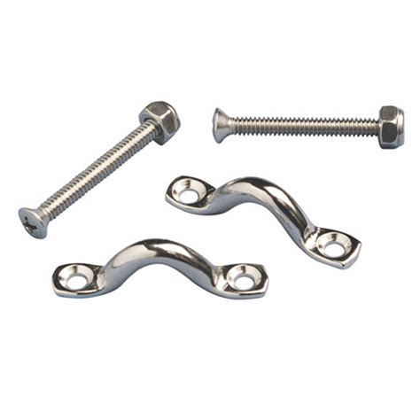 Pontoon Bimini Top Fittings - Stainless Steel Strap Eyes w/Bolts & Nuts ...