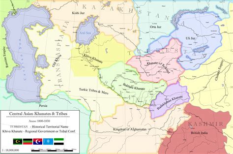 Central Asian Khanates and Tribes, 1800-1830 [1348x891] : MapPorn