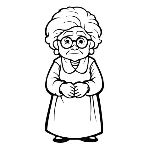 Grandmother Face Clipart Black And White