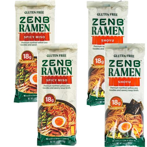 Amazon.com: ZENB Premium Gluten-Free Ramen Noodle Variety 4 Pack with ...