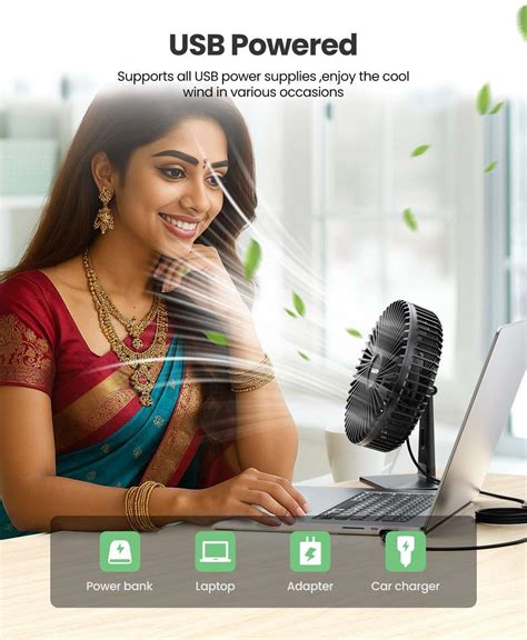 Gaiatop 3 Speeds Portable Mini Powerful Desktop Table Fan Small Table ...