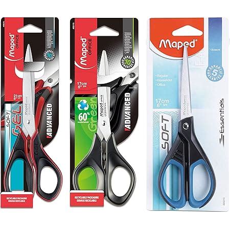Maped Essential Soft 17cm Scissor & Maped Soft Gel Advance 21cm Scissor ...