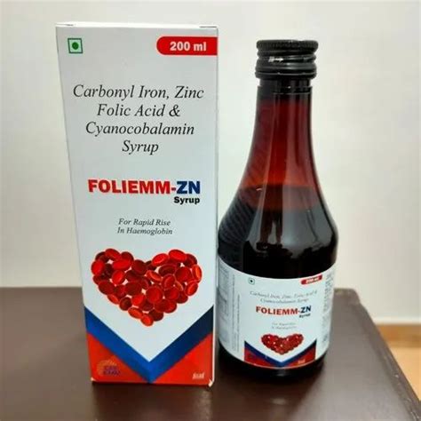 Pharmaceutical Syrups - Carbonyl Iron Zinc Folic Acid And ...