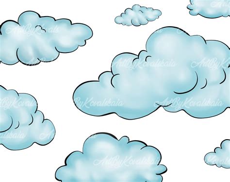 Clouds PNG, Clouds Clipart, Watercolor Clouds, Digital Download - Etsy