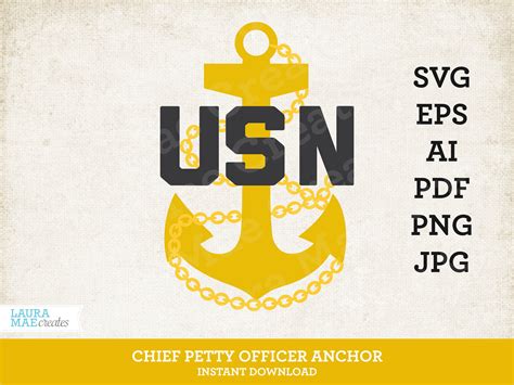 US Navy Chief Petty Officer Anchor Vector Files - Svg, Eps, Ai, Pdf ...
