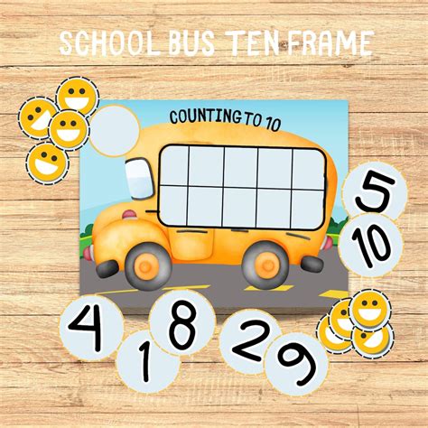 School Bus Ten Frame, Math Counting Numbers 1-10, Learning to Count ...