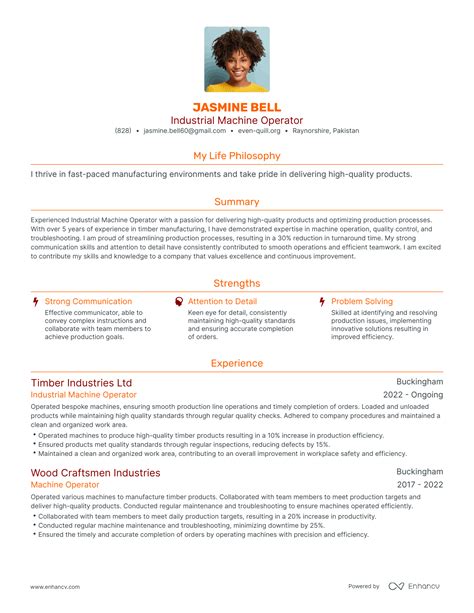 Image result for Machine Operator Resume Examples