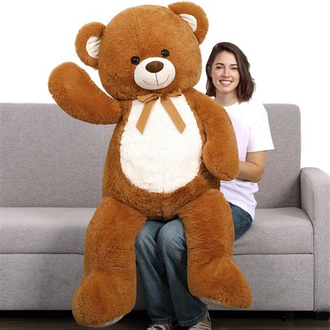Amazon.com: Tezituor Big Teddy Bear 52", Fluffy Life Size Stuffed Bear ...