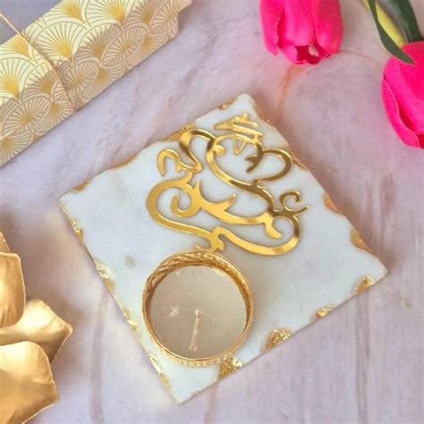 Elegant Marble T light Holder – Royal Entice