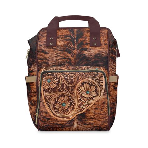 Personalized Western Backpack/diaper Bag, a Hair-on Cowhide & Carved ...