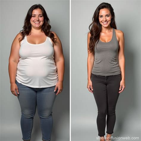 Realistic Weight Loss Transformation Woman | Stable Diffusion Online