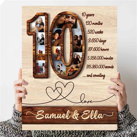 10 Year Anniversary Ideas Gift For Husband, Tin Wedding Anniversary ...