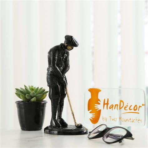 Buy Golfer Figurine Black Brass Showpiece Online at Best Price