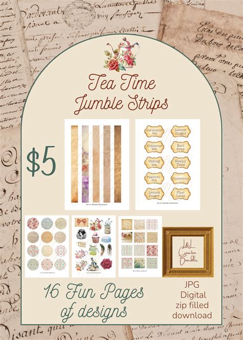 Tea Time Jumble Strips - Etsy