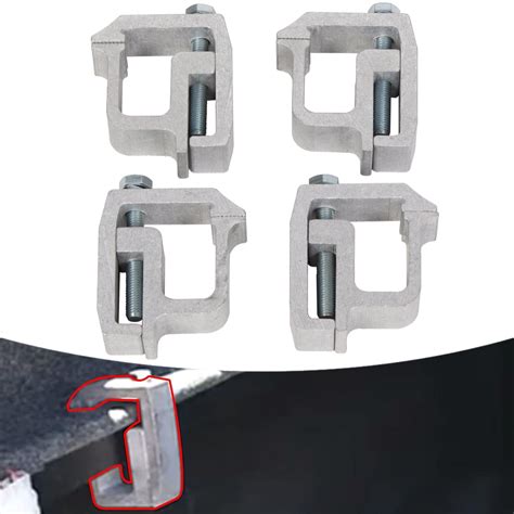 Truck Clamps for Mounting Caps Camper Shell Topper 4Pcs-Silver Heavy Duty Aluminum Truck Canopy ...