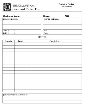 Image result for Standard Order Form