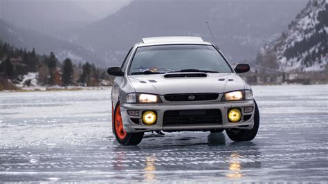 Download wallpaper 2560x1440 subaru, car, gray, front view, ice ...