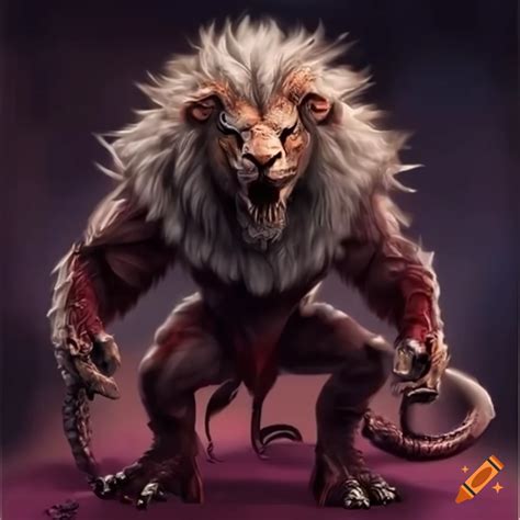 Image of an alien dragon-lion man on Craiyon