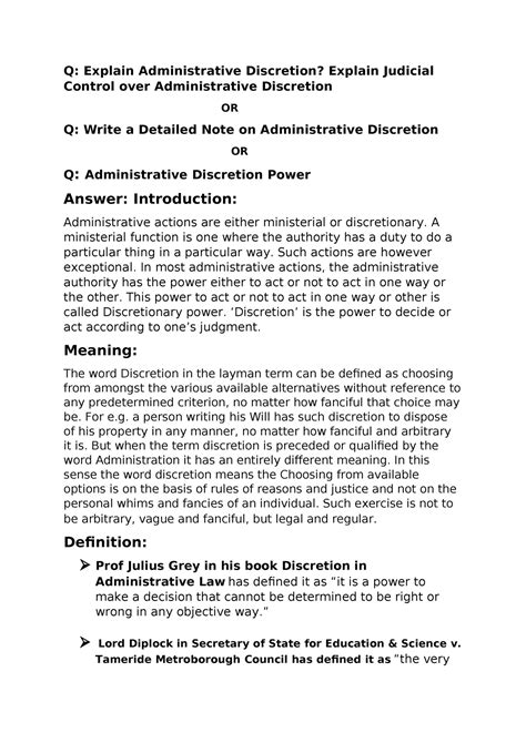 Administrative Law - Long Question Answer on Admintrative Law - Q ...