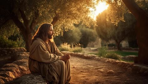 Photograph of Jesus praying in the garden of Gethsemane. 22606914 Stock ...