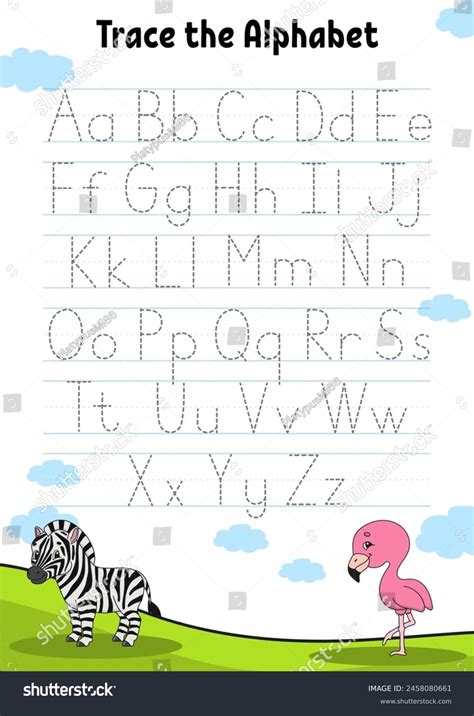 Writing Letters Tracing Page Practice Sheet Stock Vector (Royalty Free ...