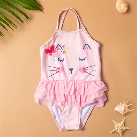 Baby Moo Sleeping Kitty Beach One-Piece Swimsuit Pool Swimming Costume