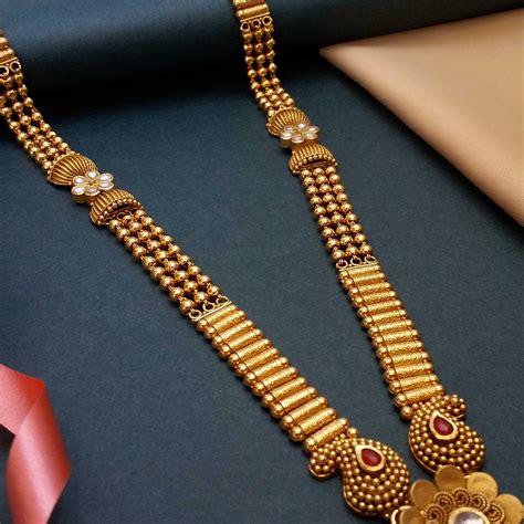Buy Belmonte Long Gold Necklace 22 KT yellow gold (93.5 gm). | Online ...