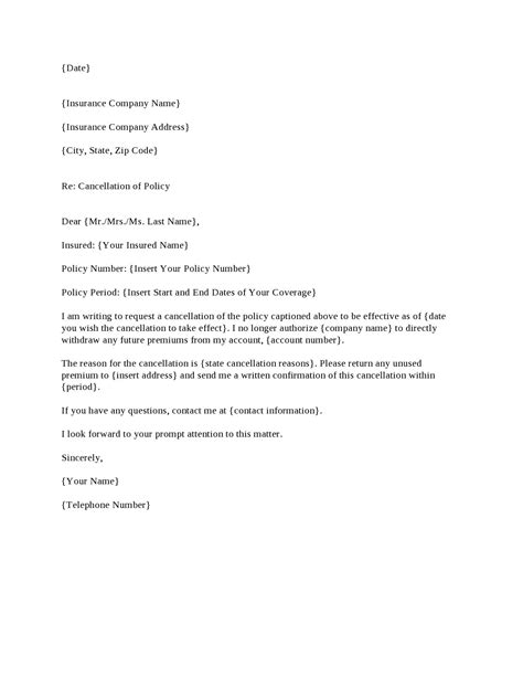 39 Insurance Cancellation Letters (Home, Health, Auto)