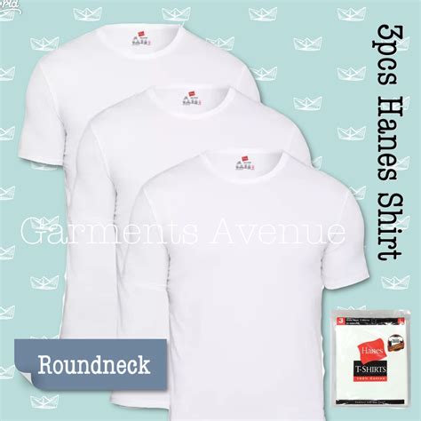 Hanes White Shirts (3pcs) - COTTON - Roundneck | Lazada PH