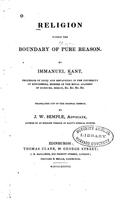 Religion Within the Boundary of Pure Reason eBook : Kant, Immanuel ...