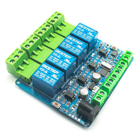 12V Modbus RTU 4 Way Relay Module with STM8S003F3P6 RS485 Communicatio ...