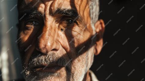 Premium Photo | Portrait of an old man with wrinkles on his face and a ...