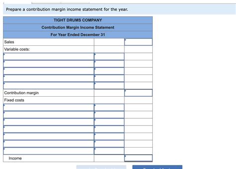 Prepare a contribution margin income statement for | Chegg.com