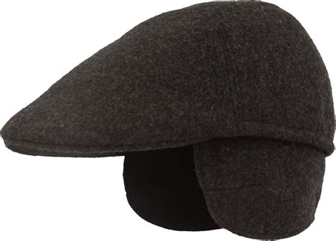 Men's winter flat cap with ear flaps, flat cap, peaked cap, made of ...